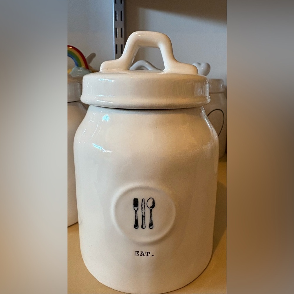 Brand New Rae Dunn ICON EAT Baby Canister
